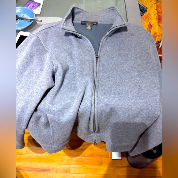 🧥Stunning Style Banana Republic Light Blue Grey Men’s Zip-Up Jacket - Size Large - Picture 15 of 15